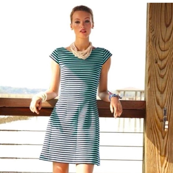 Lilly Pulitzer Fit & Flare Textured Brielle Dress Blue/Turquoise Women’s Size M - Picture 1 of 10
